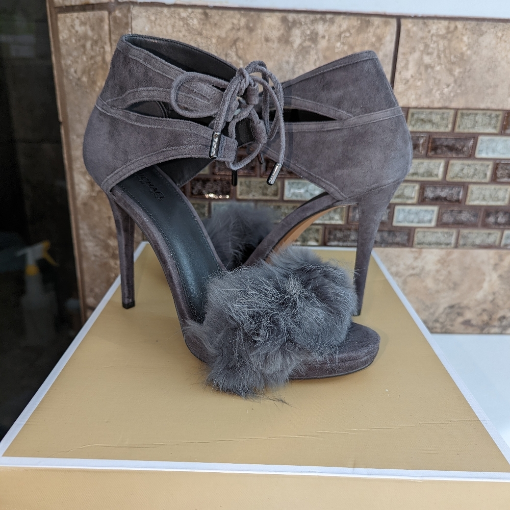 Michael Kors Remi Charcoal Heeled Sandals